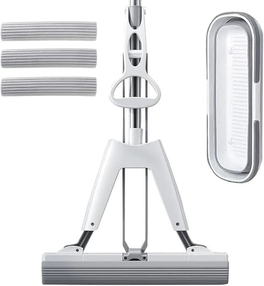 Mop and Bucket with Wringer Set for Home Floor Cleaning, Self Squeezing mini Hand mop with 3 Absorbent Sponge Mop Refills and Adjustable Height - NeatNest