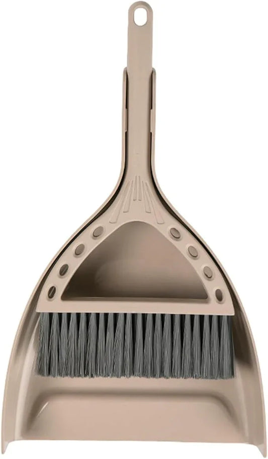 Mini Broom and Dustpan Set Small Dust pan and Brush Set Perfect for Desk Office Camping Dorm RV Essentials (Khaki) - NeatNest