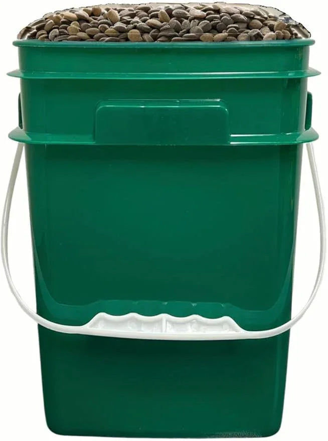 House Naturals 4 Gallon Square Food Grade Bucket Pail with Plastic Handles and Lid (Pack of 3) Made in USA containers (Dark Green - Black lids) - NeatNest
