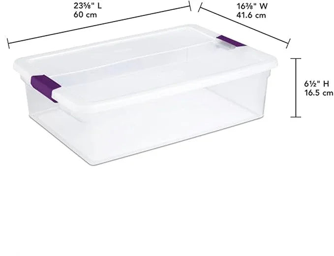 Sterilite 24-Pack 32 Quart ClearView Latch Box, Stackable Organizer Bins with Latching Lids - Clear Plastic Organization Containers for Closet, Bedroom, Shelving Units and Everyday Home Storage - NeatNest