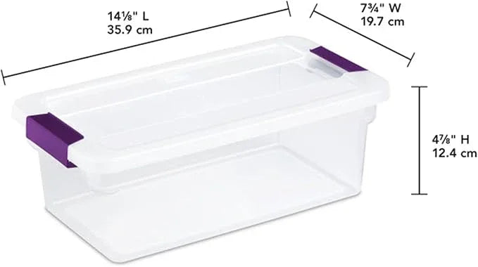 Sterilite 12-Pack 6 Quart ClearView Latch Box, Stackable Organizer Bins with Latching Lids - Clear Plastic Organization Containers for Closet, Bedroom, Shelving Units and Everyday Home Storage - NeatNest