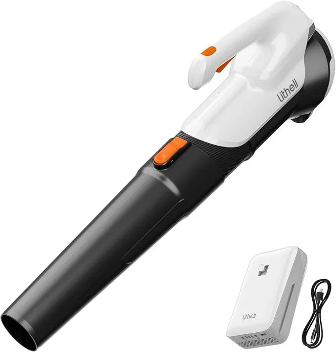 Litheli 20V Cordless Leaf Blower Battery Powered Leaf Blower, 2.0 Ah Battery Lightweight 2 Speed Axial Electric Blowers for Lawn Care, Patio, Snow, Dust, Blowing Leaves - NeatNest