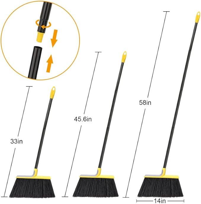 KeFanta Outdoor Broom for Floor Cleaning,58" Heavy-Duty Commercial Broom for Sweeping Concrete Courtyard Garage Patio Indoor Home Kitchen Office Lobby - NeatNest