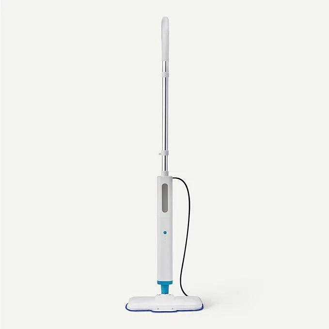 Amazon Basics Steam Mop for Hard Floor Cleaning with 20-Foot Cord, 3 Washable Pads, White - NeatNest