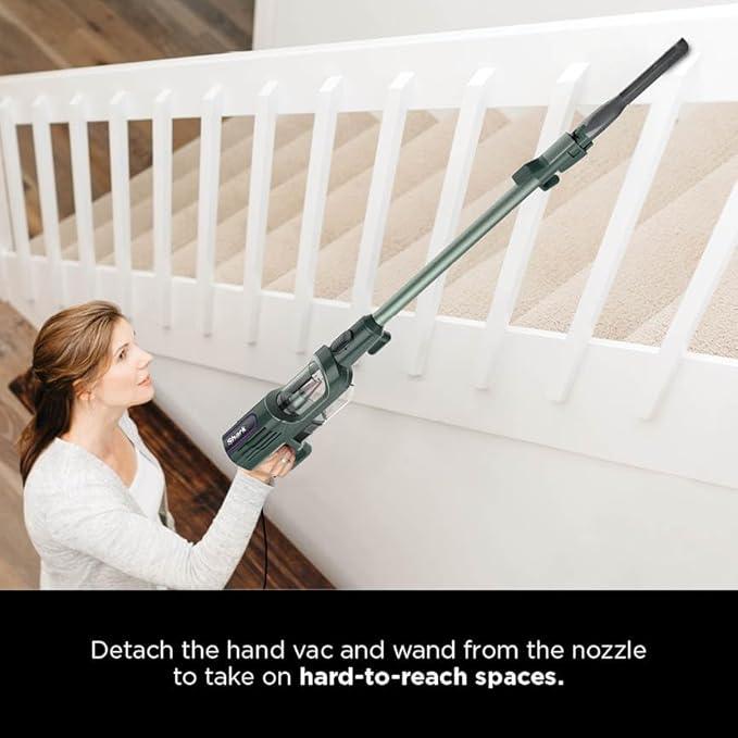Shark Detect Ultralight Corded Stick Vacuum with Direction Detect and Self-Cleaning Brushroll, Powerful Hair Pickup, Ultra-Lightweight, Crevice & Upholstery Tool Included, Evergreen, HZ752 - NeatNest