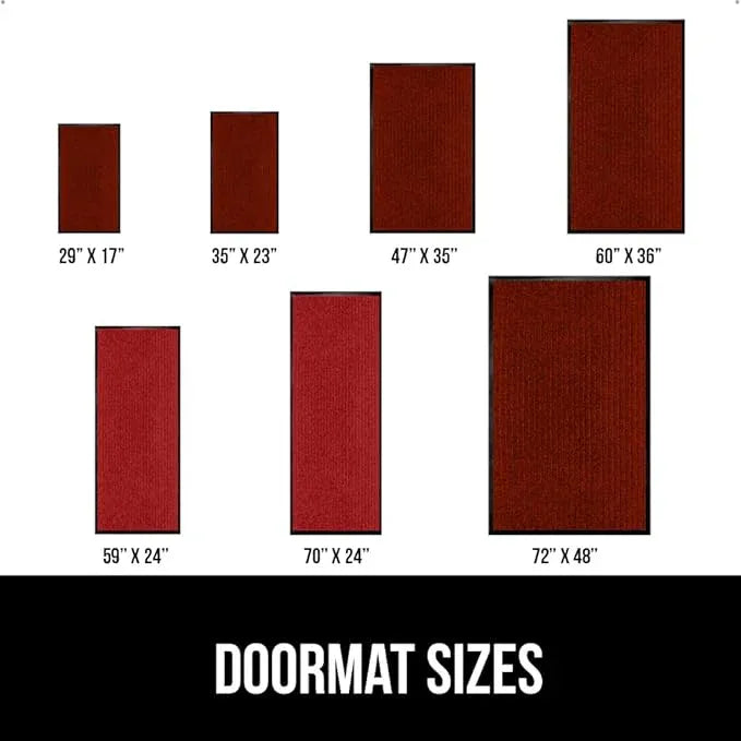 GORILLA GRIP Waterproof Traffic Guard Door Mat, Heavy Duty Entryway Mats, Strong Rubber Back Commercial Utility Rugs for Office Hallway, Garage Floor and Home, Low Profile Carpet Runner, 29x17, Red - NeatNest
