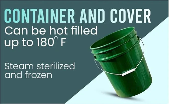 House Naturals 5 Gallon Food Grade BPA Free Container Dark Green Bucket with Screw On Black Lid - NeatNest