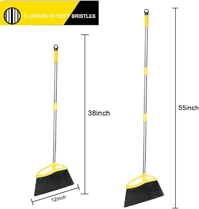 Soft Bristles Broom Indoor Angle Broom with Long Handle Soft Floor Sweeping Brooms Kitchen Broom - NeatNest