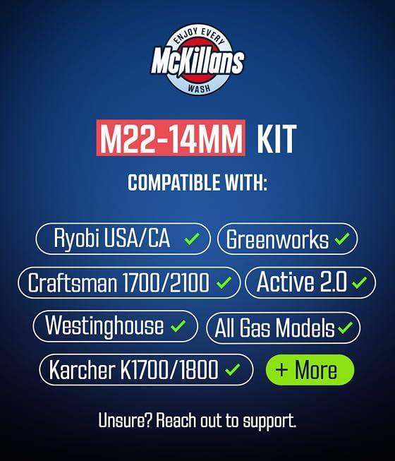 McKillans® 2025 Automatic M22-14mm Pressure Washer Quick Connect Kit - M22 to 3/8 Quick Connect Pressure Washer Fittings - Power Washer Accessories - Hose Adapter Set - 8-Piece Kit (Stainless Steel) - NeatNest