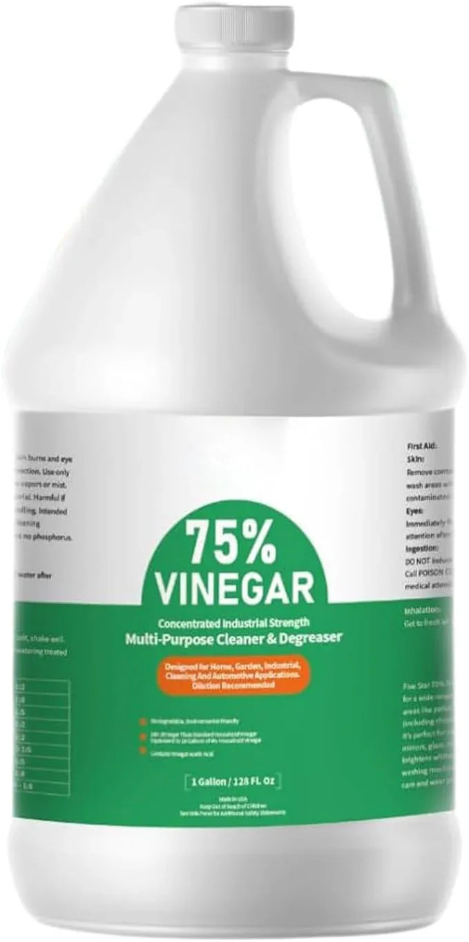 75% Vinegar Concentrated | White Vinegar for Cleaning and Garden | Horticultural, Home, and Outdoor Pure| | 1 Gallon (128 fl oz) | Max Performance 18X Power - NeatNest