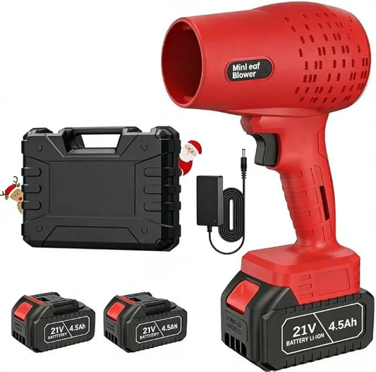 Leaf Blower Cordless with Battery and Charger,21V Electric Handheld Leaf Blower, 950000RPM Powerful Fan with Adjustable Speed, Lightweight Blower for Patio, Lawn, Blowing Leaves and Snow(Brick)