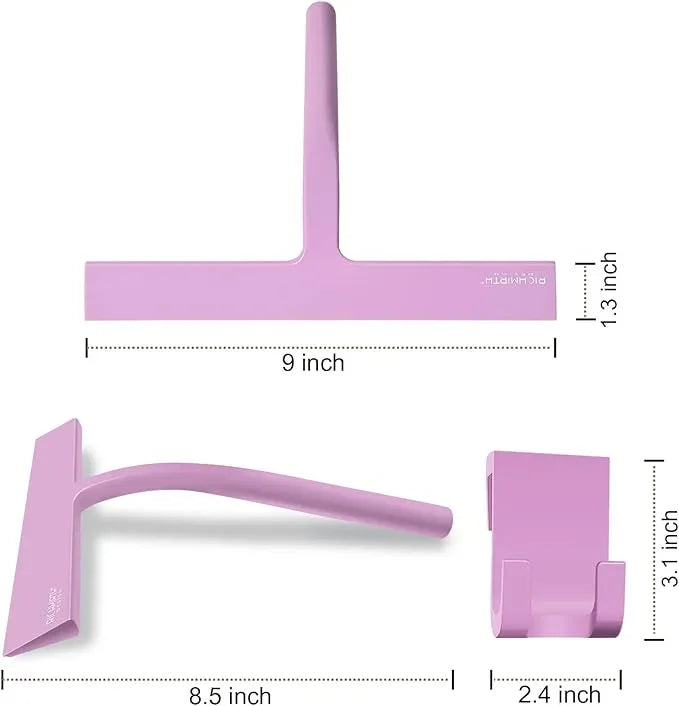 RICHMIRTH Silicone Rubber Blade Shower Squeegee 9" in Width Window & Car Squeegee - Pink - NeatNest