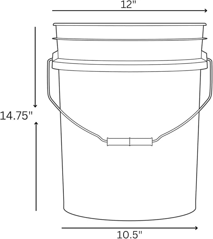 House Naturals 5 Gallon Food Grade, BPA Free, Made in USA, Plastic Bucket, 3 Colors, (Pack of 3) (5G-Pink-Magenta-Purple HN Black lids) - NeatNest