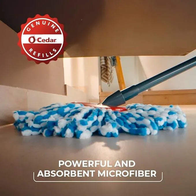 O-Cedar RinseClean Microfiber Spin Mop & Bucket Floor Cleaning System with 4 Extra Mop Head Replacements - NeatNest