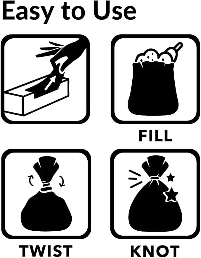BOS Odor-Sealing Kitchen, Home & Food Small Trash Bags for Waste- Disposable Bags - Scent & Smell Free (50 Bags) [Size XL, Color White] (Pack of 1) - NeatNest