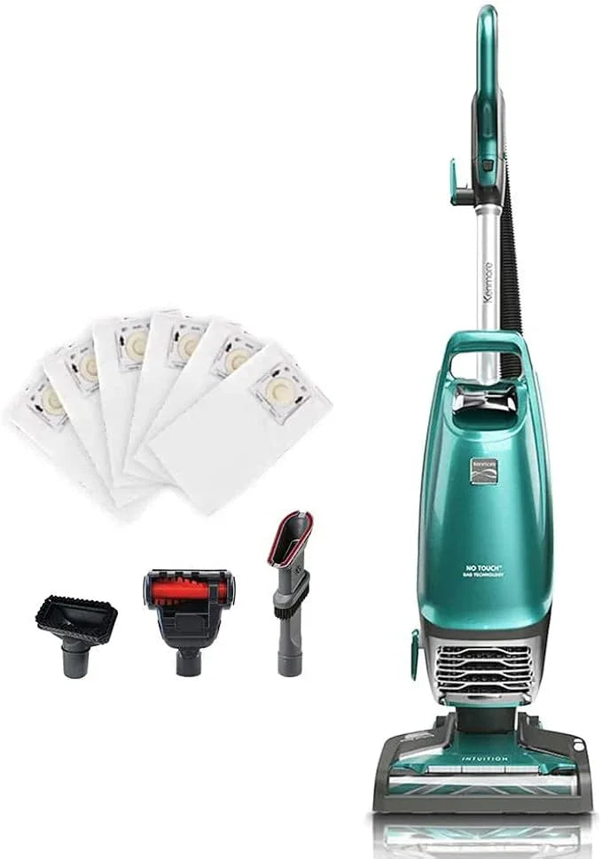 Kenmore Intuition Bagged Upright Vacuum Lift-Up Carpet Cleaner 2-Motor Power Suction with HEPA Filter, 3-in-1 Combination Tool, HandiMate for Floor, Pet Hair, 14pounds, Green - NeatNest