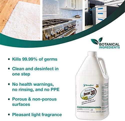 Benefect Botanical Decon 30 Disinfectant Cleaner - All Natural Formula for Effective Cleaning Power - Ideal for Restoration Jobs & Water Damage - 4 Gallons (4 Pack of 1-Gallons) - NeatNest