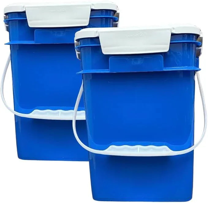 House Naturals 4 Gallon Square Plastic Bucket, Food Grade BPA Free containers, Made in USA, (Pack of 2) - NeatNest