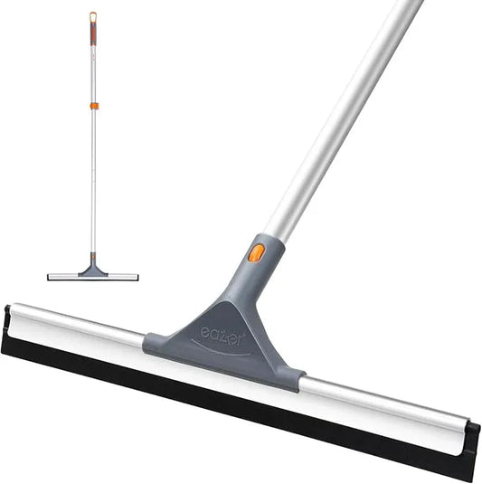 Eazer Floor Squeegee Broom: Heavy Duty Scrubber with Extendable 50.3'' Aluminum Pole and Rubber Blade for Kitchen, Swimming Pool, Concrete Floors,Shower,Tiles,Garages,Windows,Glass,Pet Hair Removal - NeatNest