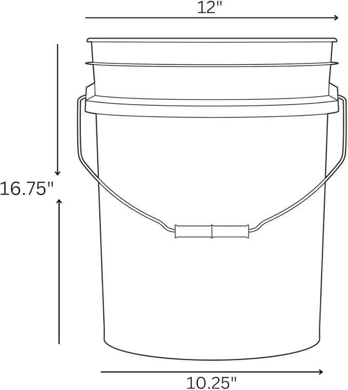 House Naturals 6 Gallon Large Red Food Grade BPA Free Bucket Pail with AirTight Screw on Lid (Pack of 2) - NeatNest