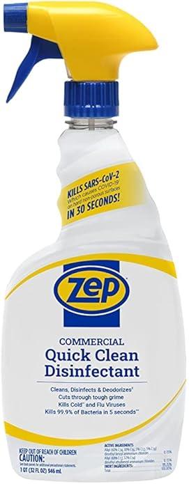 Zep Home Pro Commercial Quick Clean Disinfectant - 32 Fl. Oz. - R49806 - Pro Trusted Cleaning Power: Now in Refreshing Scents and Family Friendly Formulas (6) - NeatNest