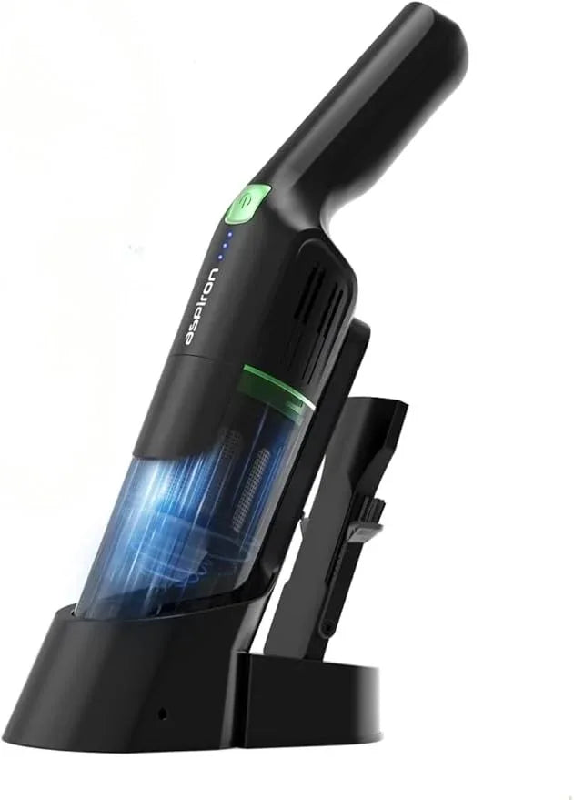 Aspiron Cordless Handheld Vacuum, 24KPA Powerful Car Vacuum, 2-Speed, 2 Charging Methods, Wireless Charger, Ergonomic Handle, Portable Rechargeable Vacuum Cleaner for Car, Home, Black Green - NeatNest