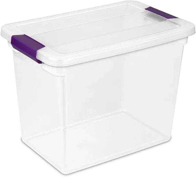 Sterilite 12-Pack 27 Quart ClearView Latch Box, Stackable Organizer Bins with Latching Lids - Clear Plastic Organization Containers for Closet, Bedroom, Shelving Units and Everyday Home Storage - NeatNest