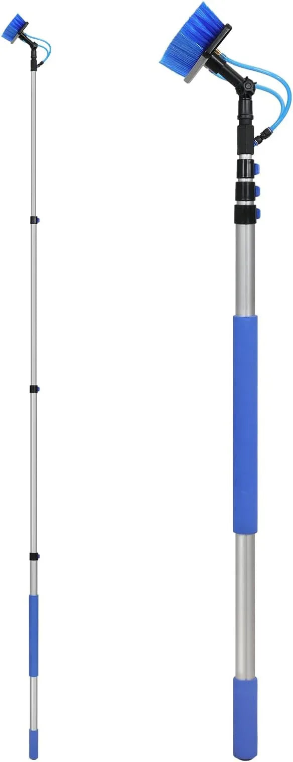 VEVOR Water Fed Pole Kit, 20FT Solar Panel Cleaning Pole with Extendable Handle, 180° Rotatable Brush Head & 65.6FT Hose, Household & Outdoor Window Cleaner Tool for Caravan Solar Panel Deck - NeatNest