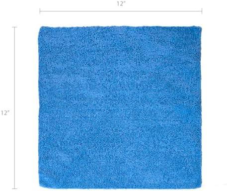 Eurow 200GSM Microfiber Cleaning and Drying Cloths with Dispenser Box, Reusable, Streak-Free, Scratch-Free, Ultra Absorbent, Edgeless for All Surface Types, 12x12in, 50-Pack, Blue - NeatNest