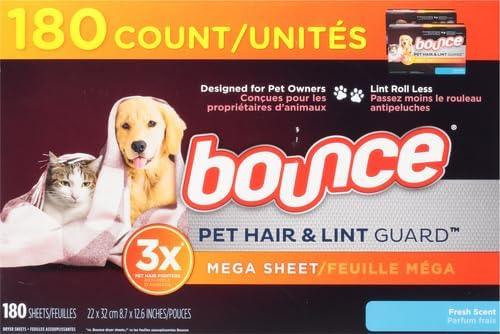 Bounce Fabric Softener Sheets, Fresh Scent, 180 Count | Pet Hair and Lint Guard | Pack of 2 | 3X Pet Hair Fighters - NeatNest