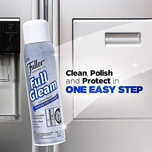 Fuller Brush Full Gleam Stainless Steel Cleaner – 15 oz Spray for Appliances, Chrome, Aluminum & Sinks – Cleans, Polishes & Protects Metal Surfaces (Pack of 6) - NeatNest