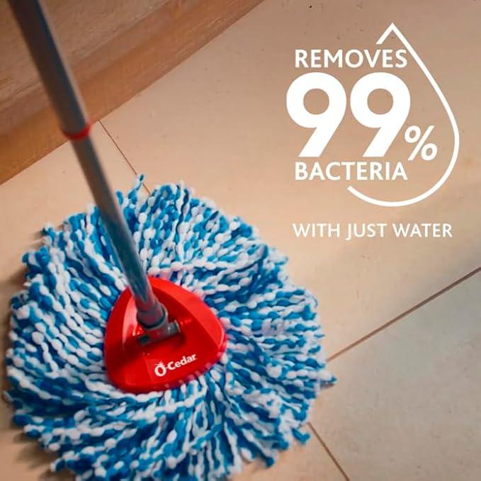 O-Cedar RinseClean Microfiber Spin Mop & Bucket Floor Cleaning System with 4 Extra Mop Head Replacements - NeatNest