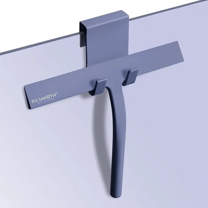 Squiggy for Shower Glass, Richmirth 9" Shower Glass Cleaner Squeegee Silicone Shower Squeegee for Bathroom Mirror Tiles Car Window - Blue - NeatNest