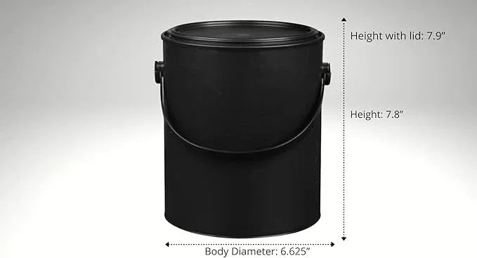 House Naturals 1 Gallon Plastic Paint Bucket can for Paint Storage 128oz Black All Plastic (Pack of 3) Made in USA - NeatNest