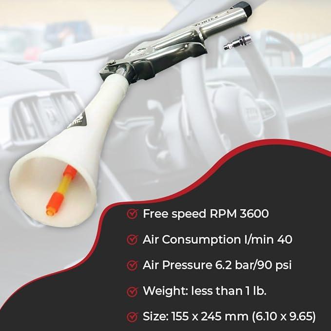 HI-TECH Vortex II Air Cleaning Gun – Pro Auto Detailing Tool for Deep Cleaning Interiors & Exteriors – Uses Air Compressor – Blasts Dust, Dirt & Grime Fast - NeatNest