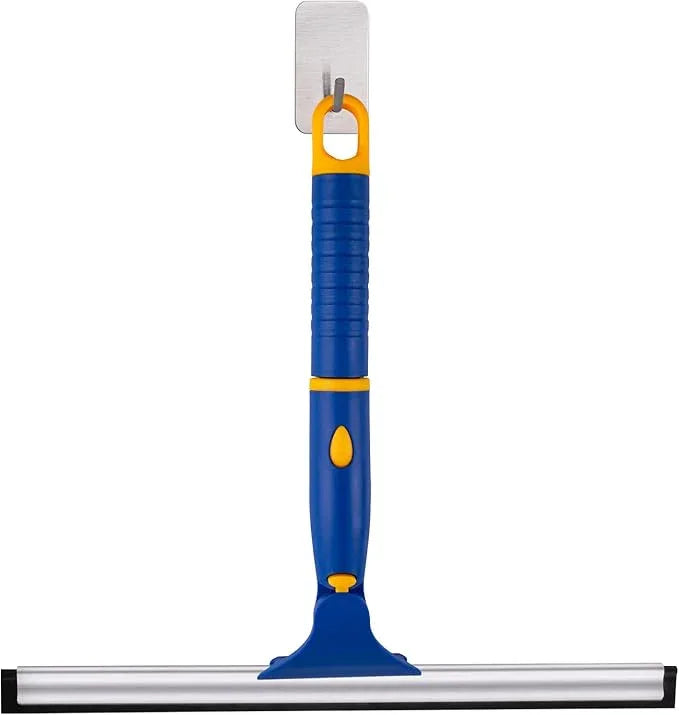 ITTAHO Swivel Shower Squeegee for Glass Doors, All-Purpose Anti-Slip Window Squeegee with 2 Blades, Window Cleaner Tool Bathroom Squeegee for Shower Doors, Tile Shower Walls，Mirrors,Car Windshields - NeatNest