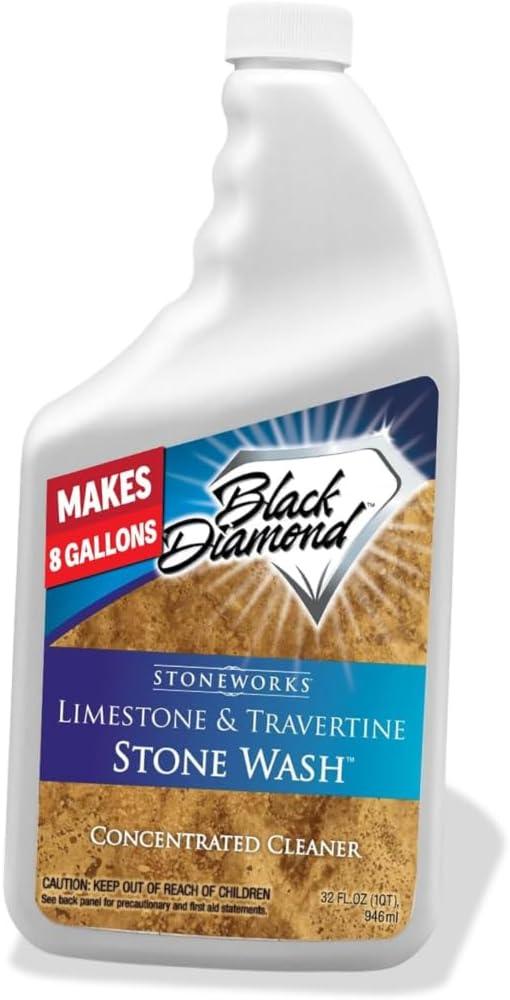 Black Diamond Stoneworks Limestone and Travertine Floor Cleaner: Natural Stone, Marble, Slate, Polished Concrete, honed or tumbled surfaces. Concentrated Ph. Neutral. (1-Quart) - NeatNest