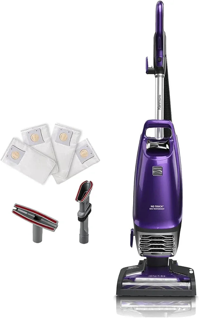 Kenmore BU4018 Intuition Bagged Upright Vacuum Lift-Up Carpet Cleaner 2-Motor Power Suction with HEPA Filter,3-in-1 Combination, Upholstery Tool for Hardwood Floor, Pet Hair, Purple - NeatNest