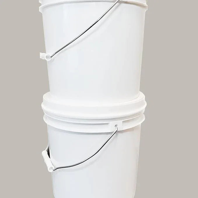 House Naturals 2 Gallon Bucket with Screw on Lid - Pack of 3 Made in USA Containers (White Buckets with White Lids) - NeatNest