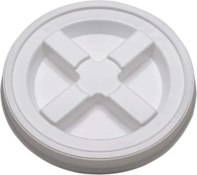 House Naturals 5 Gal Food Grade BPA Free Made in USA Yellow Plastic Buckets Premium 90 mil pails with Gasket Screw On Lids - Pack of 2 (White lids) - NeatNest