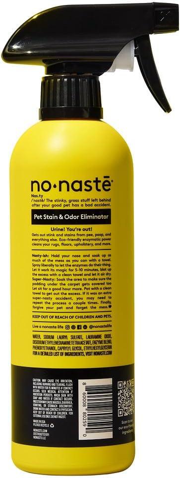 Nonaste Pet Stain & Odor Eliminator Spray (16 Oz, Pack of 1) – Enzyme Cleaner Spray for Dogs & Cat Messes, Works on Carpets & Upholstery | Pet & Kid Safe, Urine Odor Stain Remover, Light Fresh Scent - NeatNest