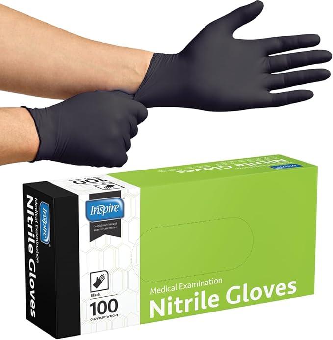 Inspire Black Nitrile Gloves | THE ORIGINAL Quality Black Gloves Disposable Latex Free | 4.5 Cooking - NeatNest