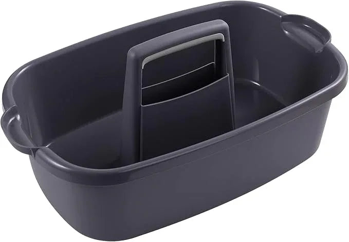 2-Pack Large Gray Cleaning Caddy for Cleaning Supplies with Handle - Portable Plastic Tote Organizer for Shower, Bathroom, Kitchen, Under Sink Storage - NeatNest