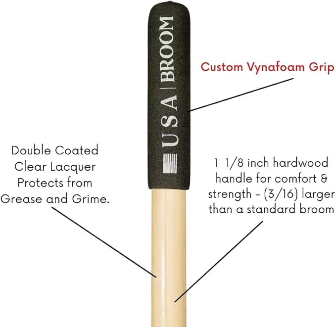 4 Pack Bundle - 24" Soft Sweep Indoor Push Broom with 60" Handle. Ideal for Epoxy & Polished Floors. Durable American Made Steel Brackets-Stainless Steel Hardware. No Plastic. 100% USA Made. - NeatNest