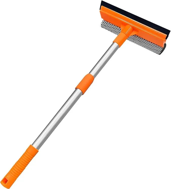Squeegee for Window | 2-in-1 Window Cleaner Sponge and Soft Rubber Strip with Telescopic Extension Pole 18”-29” | Window Washer for Shower, Car Windshield, Mirror, Glass Cleaning - NeatNest