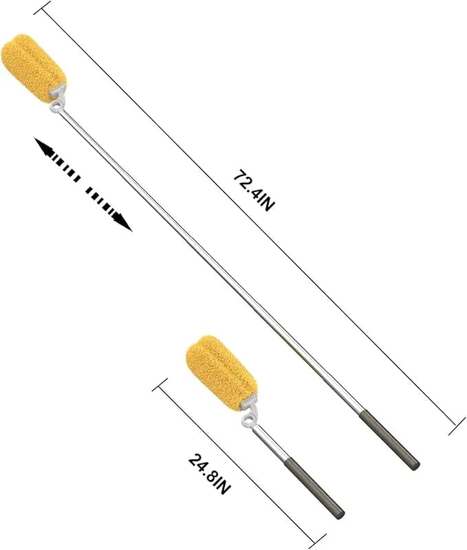 Long Handle Duster with 2 Replacement Heads, Washable Cleaning Duster Kit with Laundry Mesh Bag, Cobweb Duster, Extendable Dusting Tool for Home and Office - NeatNest