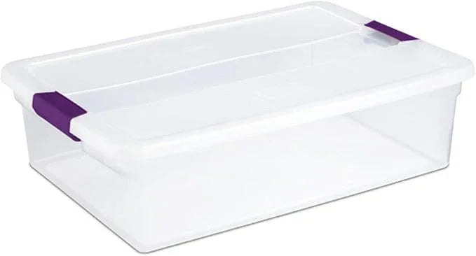 Sterilite 12-Pack 32 Quart ClearView Latch Box, Stackable Organizer Bins with Latching Lids - Clear Plastic Organization Containers for Closet, Bedroom, Shelving Units and Everyday Home Storage - NeatNest