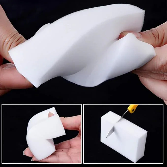 100 Pack Magic Sponge Eraser Extra Thick and Long Lasting Melamine Cleaning Sponges in Bulk - Multi Surface Power Scrubber Foam Cleaning Pads - Bathtub, Floor, Baseboard, Bathroom, Wall Cleaner - NeatNest