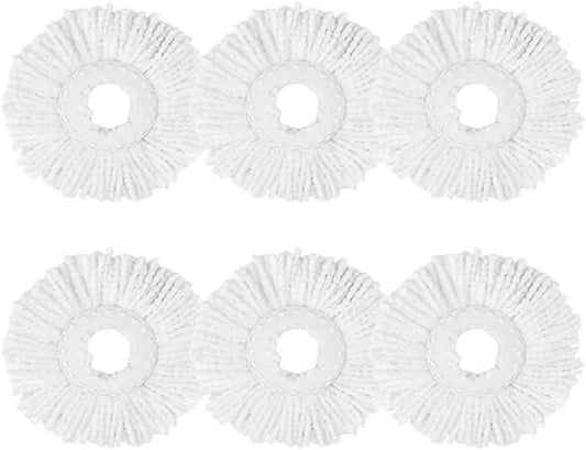 6-Pack Spin Mop Heads Refill, Easy Wring Microfiber Replacement Pads for Deep Cleaning, Universal Fit for Most Round Spin Mops - NeatNest