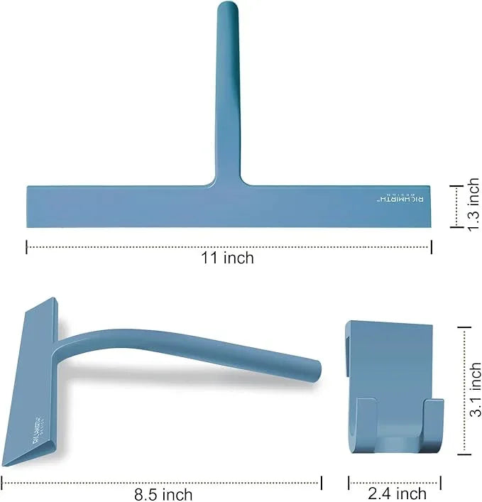 Large Shower Squeegee for Glass Doors, Richmirth 11 Inch Squiggy for Shower Glass Bathroom Squeegee Mop Wiper Cleaner Tool for Tile Wall, Car Glass, Window - Green - NeatNest